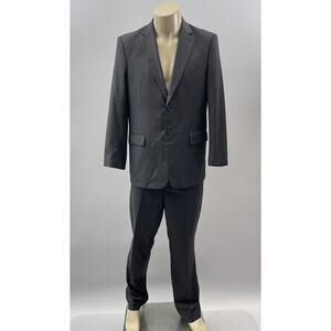 Demantie Italy Suit Jacket & Pants 42R 35x31 Gray Wool Touch Super 150s 2 Button